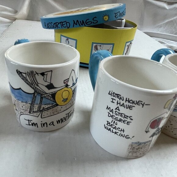 Emerson Signature Collection Beach Person 4 Assorted Mugs Boxed - Picture 4 of 11